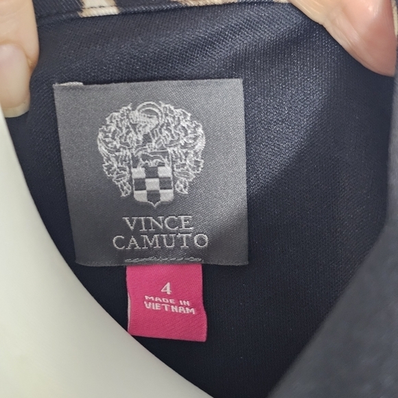 Vince Camuto Scuba Mini Dress Black with Leopard Panels 3/4 Sleeves- bb1 - Picture 8 of 8